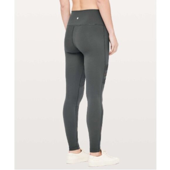 Lululemon Wunder Under High-Rise Tight Mix & Mesh 28", Melanite Grey | Size 4 - Picture 3 of 9